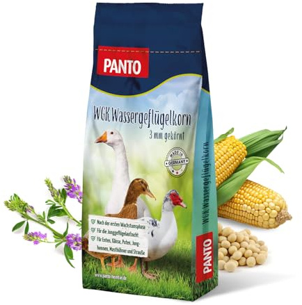 PANTO Hühnerfutter Wassergeflügelkorn 25 kg – Geflügelfutter zur Geflügelzucht für Enten, Gänse, Puten, Junghennen, Masthühner, Strauße