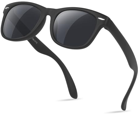 Nlieanuc Sonnenbrille Kinder 3-10 Jahre für Jungen Mädchen Polarisierte Kindersonnenbrille UV400 Schutz mit Gummi Rahmen