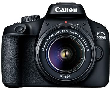 Canon EOS 4000D DSLR Kamera - mit Objektiv EF-S 18-55mm III Gehäuse Body (18 MP, DIGIC 4+, 6,8 cm (2,7 Zoll) LCD Display, EOS Movie Full-HD, CMOS-Sensor Canon APS-C, WiFi), schwarz