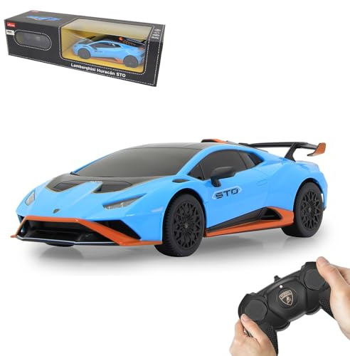 JAMARA Lamborghini Huracán STO 1:24 2,4GHz - offiziell lizenziert, bis zu 1 Stunde Fahrzeit bei ca. 9 Km/h, perfekt nachgebildete Details, hochwertige Verarbeitung