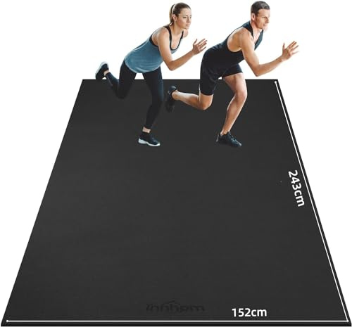 innhom Bodenschutzmatte Fitnessgeräte Fitness Sportmatte Fitnessmatte rutschfest, Hochstrapazierfähige Unterlegmatte Schutzmatte für Laufbänder