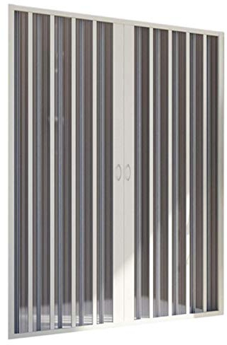DUSCHTÜRE PVC KUNSTSTOFF FALTTÜR FÜR NISCHE DUSCHTRENNWAND DUSCHABTRENNUNG ZENTRALE ÖFFNUNG 110-130 CM BREIT, H 185 CM, WEISS