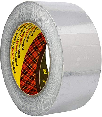 3M Aluminium-Klebeband 1436 , Metallklebeband - Weichaluminium, Beständig bei Feuchtigkeit , UV-Strahlung, Chemikalien und Temperaturschwankungen, 50 mm x 50 m, silber, 1er Pack