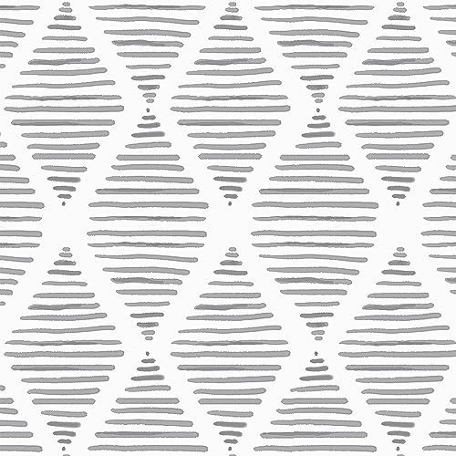 Okydoky Moderne Streifen-Tapete zum Abziehen und Aufkleben,Schwarz und Weißes Kontaktpapier,44cm x 1000cm, Geometrische Tapete, Selbstklebende Tapete,Abnehmbare dekorative Tapete Vinyl,8202-BK-10.DE