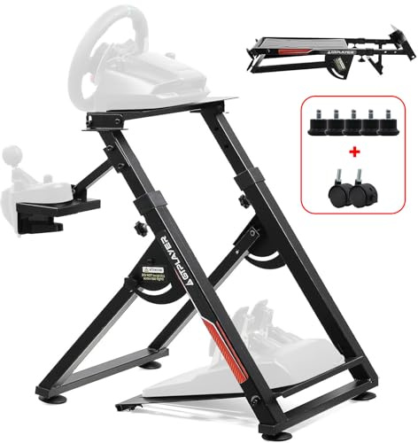 GTPLAYER Lenkradständer für Lenkrad Gaming Wheel Stand Racing Lenkradständer mit V1 V2 Schalthebelhalterung Neigungsverstellbares Gestell PS4 Xbox PC