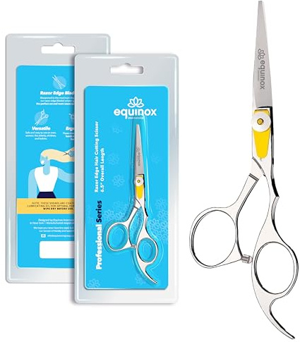 Equinox International Professional Rasierer aus der Edge Serie, Schneide in Friseurqualität, 16,5 cm Gesamtlänge, mit Feineinstellung durch Spannschraube, aus japanischem Edelstahl