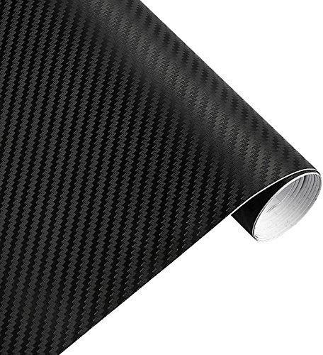 Könighaus (5,59€/m2 Schwarz 3D Carbon Autofolie 200 x 152 cm blasenfrei mit Anleitung