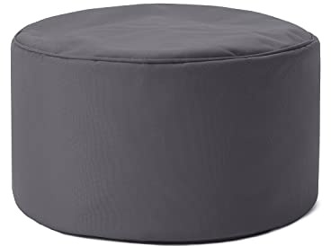 Lumaland Sitzsack Pouf (50 L) | Kompakter Sitzsack mit 3-in-1-Funktion: bequemer Hocker, praktisches Tischchen & stylischer Fußschemel für in- & Outdoor I Mit Flexibler EPS-Füllung | Ø 25 x 45 cm