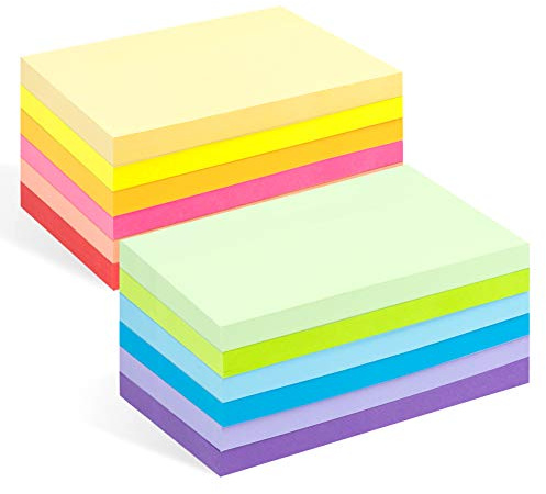 12 Stück Haftnotizen Groß, 76x127mm Groß Sticky Notes, Selbstklebende Haftnotizen Klebezettel Bunt, Farbig Haftnotizzettel für Checkliste oder To-Do-Liste, 1200 Blatt insgesamt, 12 Farben