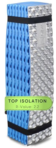 Alpteq® SchlafPlatz Isomatte faltbar – IXPE Thermomatte & Schlafmatte für Camping & Wandern, Ultraleicht, wasserdicht, isolierend, Outdoor Schaumstoffmatte (Blau)