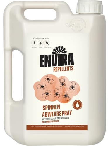 Envira Spinnenspray - Hochwirksame Spinnenabwehr - Anti Spinnenspray mit Langzeitwirkung - Spinnen Abwehrspray - Mittel gegen Spinnen - Spray mit dezentem Zitrusduft, geruchsarm - 2 Liter