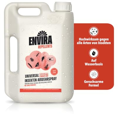 Envira Universal Effect Insekten Abwehrspray 2 Liter - Extra starkes Spray mit Langzeitwirkung gegen Trauermücken, Silberfische, Lebensmittelmotten & weiteres Ungeziefer - Mittel gegen Insekten