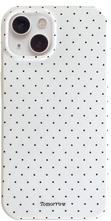Reownest Handyhülle für iPhone 13/iPhone 14 Hülle Polka Dot, Cute Mode Wellenpunkt Muster Aesthetic Design Case für Frauen Mädchen, Weiche TPU Cover Ultra Dünne Silikon Stoßfest Schutzhülle-Weiß