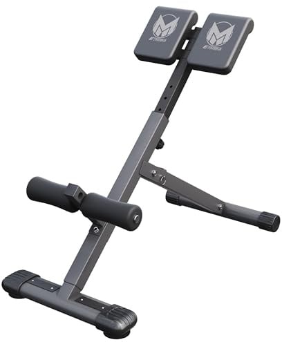 GYRONETICS® Hyperextension Rückentrainer - Klappbar, Höhenverstellbar, bis 120 kg, mit Gepolsterter Beinfixierung, Schwarz - Bauchtrainer, Römischer Stuhl, Rückenstrecker für Zuhause, Fitnessgerät