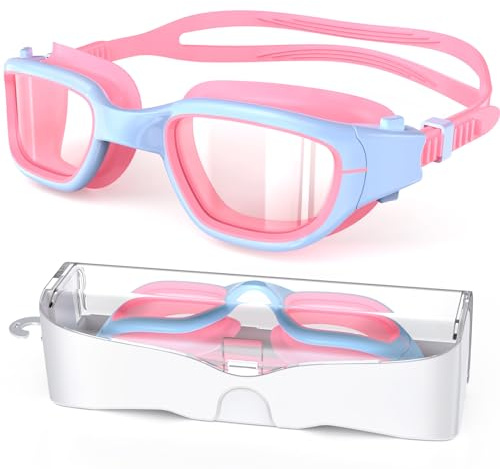 Zeligerstar Schwimmbrille Kinder, Taucherbrille Kinder 6-14 Jahre, Anti-Beschlag UV-Schutz, Kein Auslaufen, Breite Sicht, Schwimmbrillen für Jungen, Mädchen