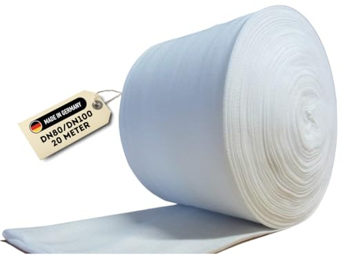 Doubleyou Geovlies & Baustoffe Drainagevlies 20m | Filterstrumpf für Drainagerohre | DN100/DN80 | Filterschlauch | Perfekt für Drainagesysteme | Langlebig | Schutz vor Verstopfung & Staunässe