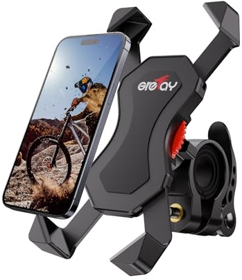 Grefay Fahrrad Handyhalterung Universal Motorrad Handy Halterung für 3,5-6,5 Zoll Smartphone mit 360° Drehbar