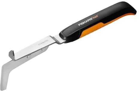 Fiskars Kleiner Fugenkratzer zum Entfernen von Unkraut und Moos, Länge: 33,8 cm, Schwarz/Orange, Hochwertiger Stahl/Glasfaserverstärkter Kunststoff, Xact, 1027045