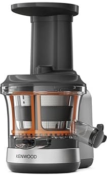Kenwood Slow Juicer KAX720PL Zubehör für Kenwood Küchenmaschinen, elektrischer Entsafter mit 400ml Saftbehälter und Anti Tropf Funktion, Silber Grau