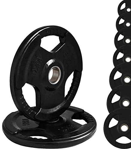 G5 HT SPORT Unisex – Erwachsene Ø 50 mm Gusseisen gummierte Olympia-Scheiben Loch Ø50 mm, (2 x 2,5 kg) schwarz, DA 1.25 KG A 25 KG