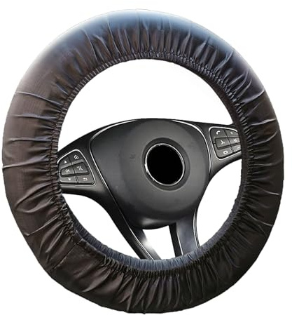 2 Stück Lenkradabdeckung,Lenkradbezug Oxford-Stoff,Universal Auto Lenkradhülle,Lenkradschutz,Autozubehör Innenraum(Schwarz)