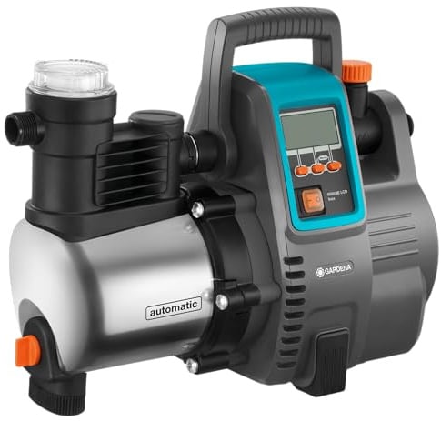 Gardena Premium Hauswasserautomat 6000/6E LCD Inox: Hauswasserpumpe mit 6000 l/h Fördermenge, 1300 W Motor, mit LC-Display, Pumpengehäuse aus rostfreiem hochwertigem Edelstahl (1760-20)