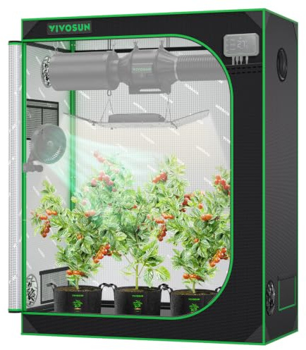 VIVOSUN Growzelt 120x60x150cm mit Reflektierende Mylar für Indoor-Anbauzelt | Grow Tent mit Belüftungsfenstern, abgedichtetem Boden & glatten SBS-Reißverschlüssen für Pflanzenzucht Gewächshaus