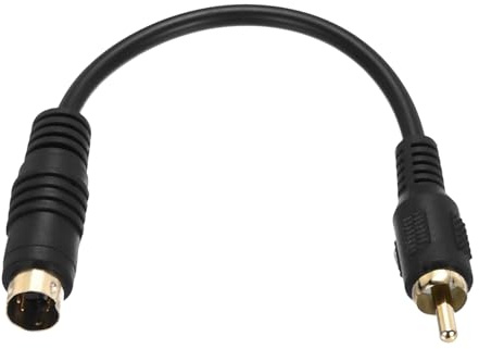 QUARKZMAN 2 Stück S-Video-Kabel 0,17 m, 4-polig S-Video-Stecker auf RCA-Stecker Composite-Adapter Konverter für TV-Empfänger Monitor