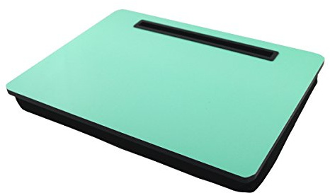 PrimoLiving Knietablett mit Tablet-Halterung - 41x28,2x7,5 cm – Tablett als Laptop-Notebook-Unterlage – Sofa oder Bett-Tablett in schwarz - P-061