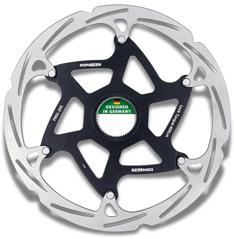 CONTEC Fahrrad-Bremsscheibe CDR-LW-CL, 203mm 218g, Aluminium-Spider, Center Lock, Edelstahl, hitzebeständig, einfache Montage, hohe Bremskraft, silber