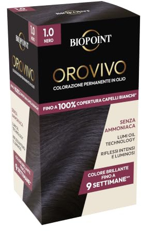 Biopoint Orovivo Haarfärbe-Set aus Öl ohne Ammoniak, nährend und aufhellend, verleiht eine intensive und glänzende Farbe, 142 ml