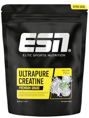 ESN Ultrapure Creatine Monohydrate, 500 g, 142 Portionen, mikrofein und perfekt löslich - made in Germany (Verpackung kann variieren)