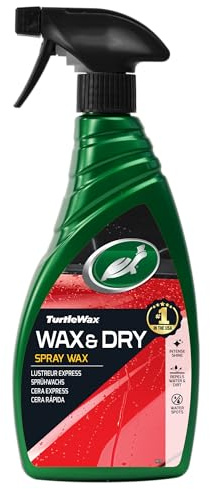 Turtle Wax 52876 Wax It Dry Autowachs-Spray – 500 ml, einfache Ein-Schritt-Anwendung für Glanz & Schutz, Carnauba- & Polymer-Formel, wasserabweisend, streifenfrei, hochglänzendes Finish