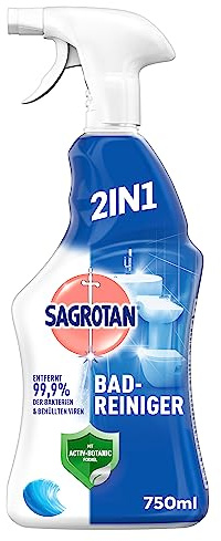 Sagrotan Bad-Reiniger Ozeanfrische – 2in1 Desinfektionsreiniger mit Antischmutzfilm für zuverlässige Hygiene im Badezimmer – 1 x 750 ml Sprühflasche(Das Produktdesign kann abweichen.)