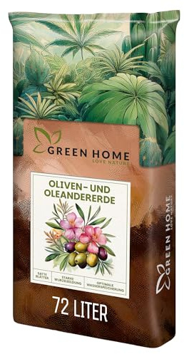 Green Home Olivenbaum- & Oleandererde 72L - Pflanzerde für Olivenbäume & Mediterrane Pflanzen | Erde mit Langzeitdünger | Perlite, Kokosfasern & Rindenhumus | Für Kübel, Hochbeet & Garten, pH 5,8