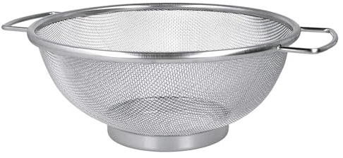 Metaltex Küchensieb Edelstahl, Standsieb, Ø 26 cm, Silber/Schwarz