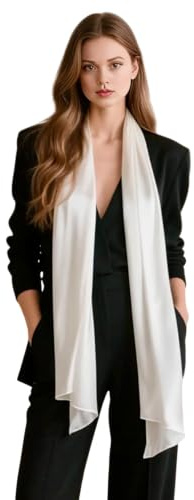 LA FERANI Damen Seidenschal 100% Seide Halstuch Seidentuch 180x90cm Uni Farbe für Anzug formelle Anlässe Stola Business Style Geschenk für Sie