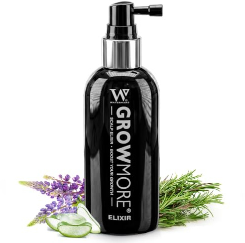 Grow More® Elixir: Haarwachstum Serum ohne Ausspülen für voller wirkendes Haar und eine gepflegte Kopfhaut mit Biotin, Koffein, Rosmarin und mehr; sulfatfreies Haaröl für Frauen und Männer, 100 ml