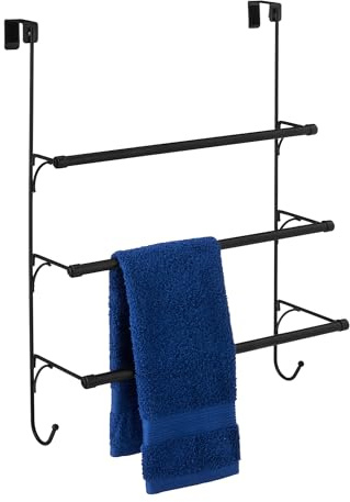 Amazon Basics – Tür-Handtuchhalter, Schwarz, 49 x 17 x 63 cm