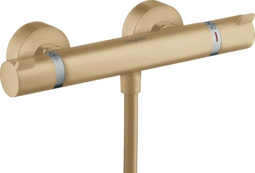 hansgrohe Ecostat Comfort Brausethermostat für 1 Verbraucher | Duscharmatur hält eine konstante Temperatur, Schutz vor zu heißem Wasser (SafetyStop), regelbare Durchflussmenge, 13116140