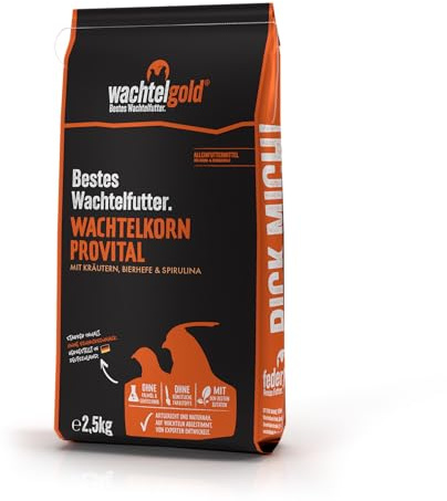 Wachtelfutter 2,5kg Alleinfutter Pellets – WachtelGold® ProVital Wachtelkorn für Legewachteln mit Oregano, Spirulina, Bierhefe & Leinsaat – ohne Gentechnik & Palmöl – Legekorn