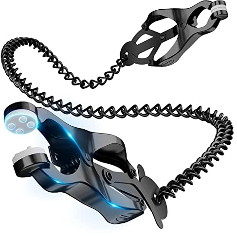 Nippelklemmen für Männer Frauen, Einstellbare Nippel Klemmen mit Kette | Einstellbare Nippelklemmen mit Kette für Brustwarzen und Schamlippen, Sexspielzeug für Männer Frauen als Intimschmuck