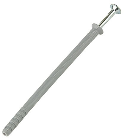 100x Hüfner Nageldübel ''FIX'' aus reinem Nylon mit verzinktem Schraubnagel - Senkkopf-Schlagdübel - die perfekte Schnellmontage mit hohen Auszugswerten in Vollbaustoffen - 6x100 mm