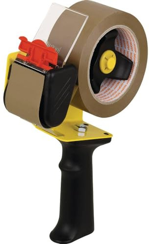 NOPI 6600 Paketbandabroller mit Kunststoffgriff und stabilem Metallrahmen | Universeller Abroller für Paketbänder - Klebebandabroller mit Verletzungsschutz - für Klebebänder bis 55 mm Breite