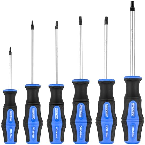 EFFEKTWERK 6-teiliges Torx-Schraubendreher-Set, Sternschraubendreher (T-10, T-15, T-20, T-25, T-30 und T-40), professionelle Drehmomentschraubendreher mit magnetischen Spitzen