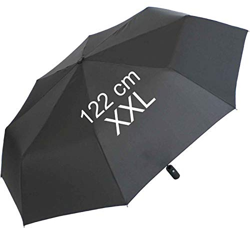 iX-brella XXL Taschenschirm für Damen und Herren - full class- 122cm großes Dach mit Auf-Zu-Automatik - schwarz