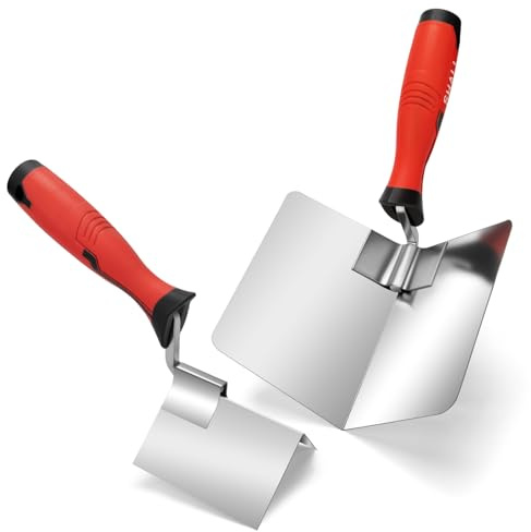 Shall Edelstahl Eckkelle Set, Innen & Außen Abgewinkelte Kellen zum Verputzen und Einfassen, Profi Handwerkzeug für Heim & Industrie