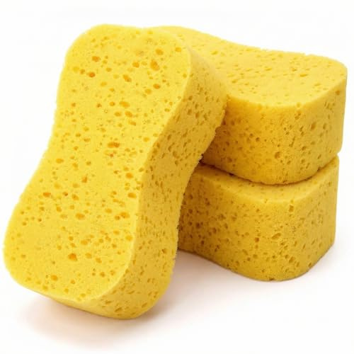 QWORK® 3 Stück autoschwamm, Schwamm autowäsche, autoschwamm lackschonend, super saugfähig, 23 * 11 * 4.5cm