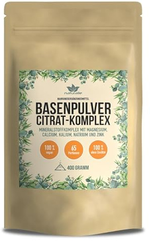 naturalie® | Basenpulver mit Basencitraten im Komplex | reich an Calcium, Magnesium, Kalium und Zink | laborgeprüfte Qualität | 400 Gramm