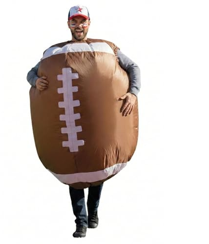 AirSuit® Aufblasbares Kostüm American Football | Ausgefallenes Auflbaskostüm | Premium Qualität | Größe 160 bis 190cm | Polyester | Angenehm tragbar | Resistent | Mit Aufblassystem | OriginalCup®
